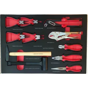 11 Piece Plier & Hammer Set in EVA Tray