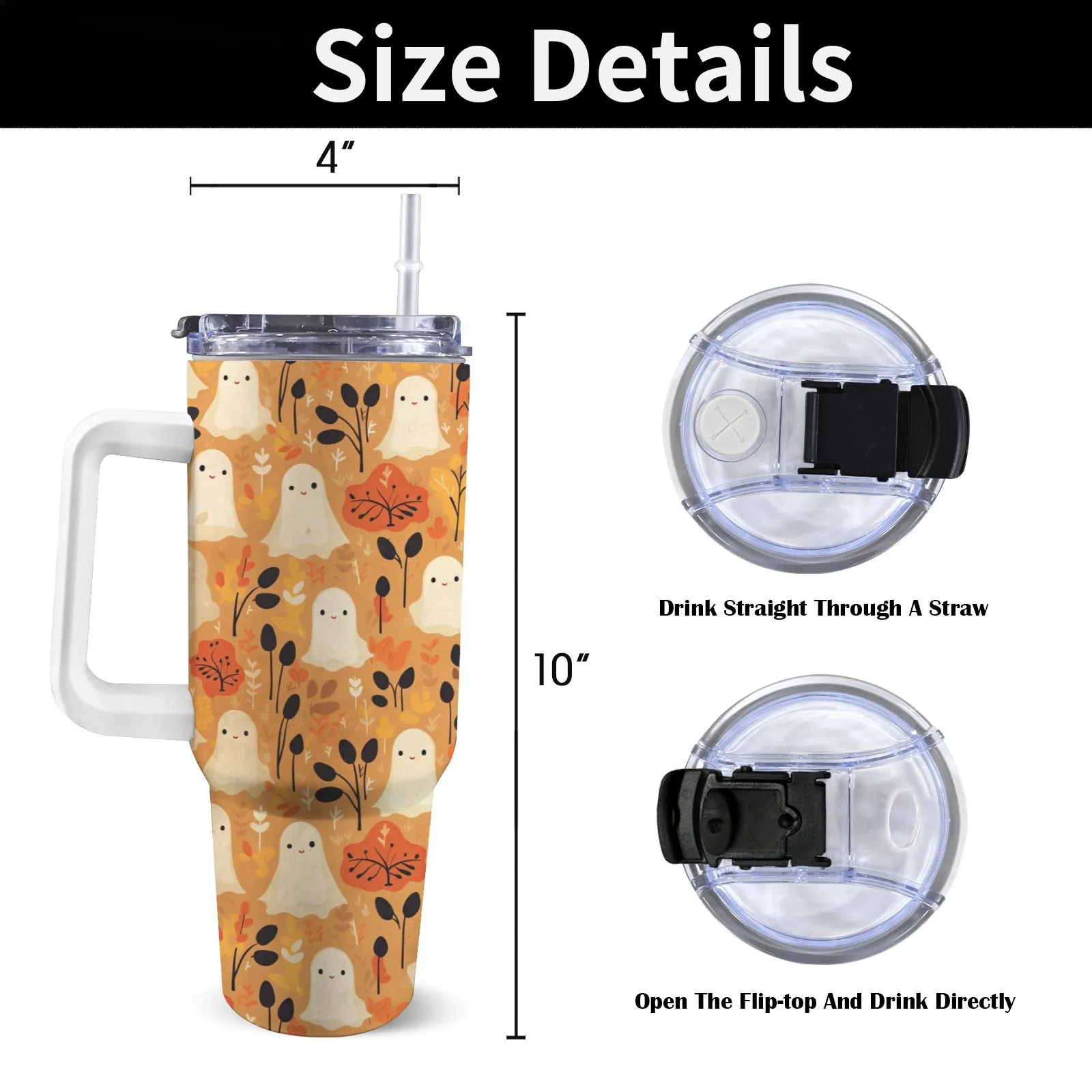 1.2 litre Stainless Steel Insulated Travel Cup Water Bottle – Halloween Edition