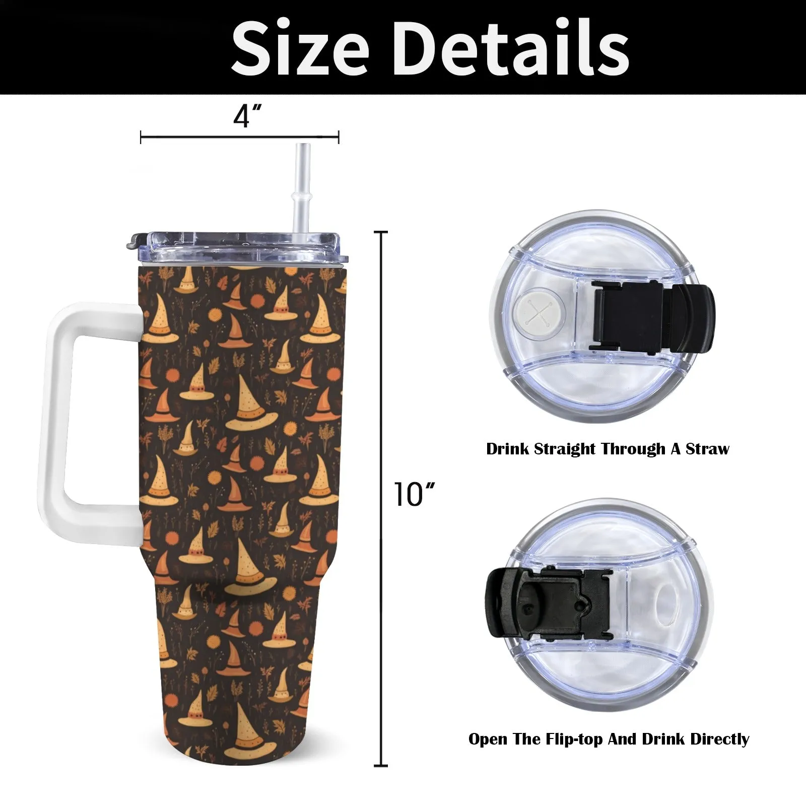 1.2 litre Stainless Steel Insulated Travel Cup Water Bottle – Halloween Edition