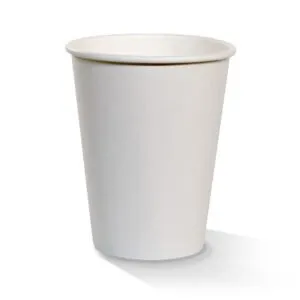 12oz Single Wall Coffee Cups with PE Lining - Plain White