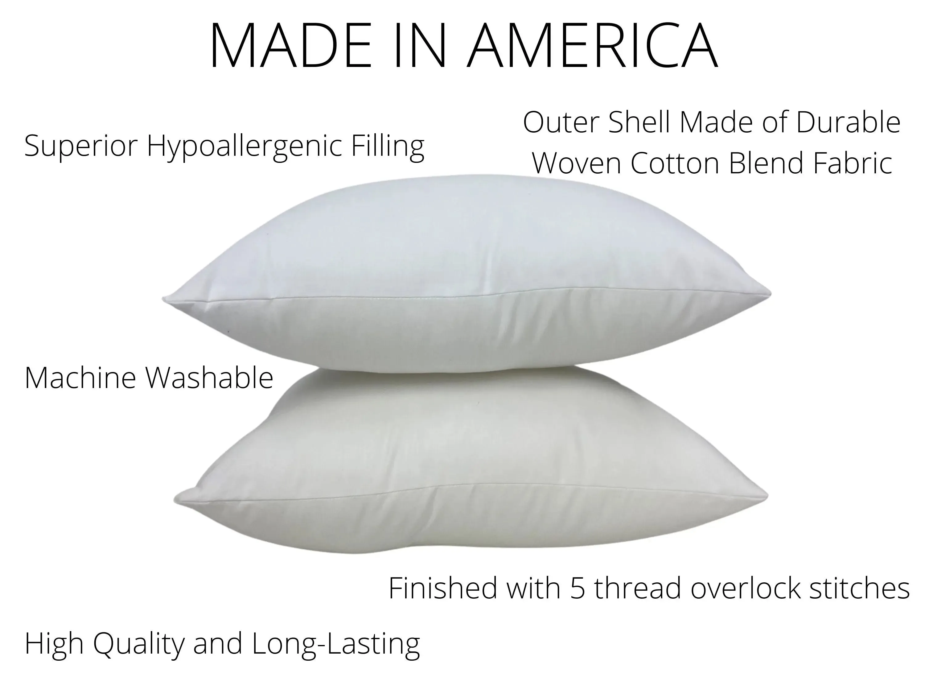 12x16 or 16x12 | Indoor Outdoor Hypoallergenic Polyester Pillow Insert | Quality Insert | Pillow Insert | Throw Pillow Insert | Pillow Form