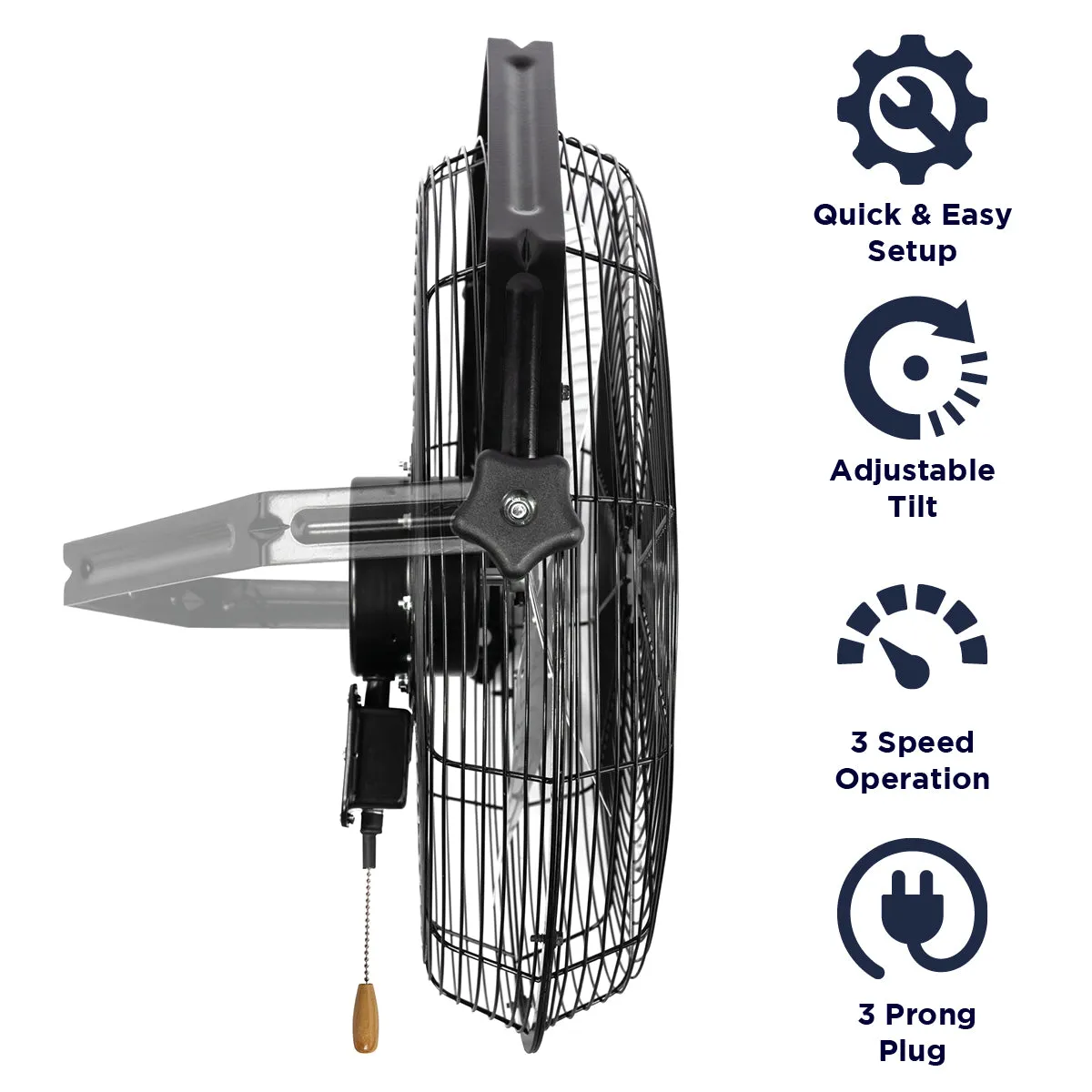 18 In. 3-Speed Tilting Wall Mount Fan