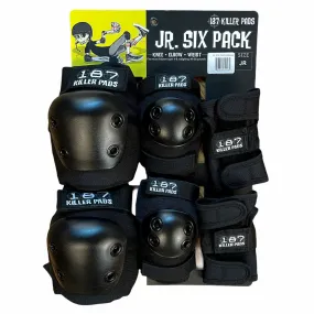 187 Junior 6 Pack Pad Set Black Youth