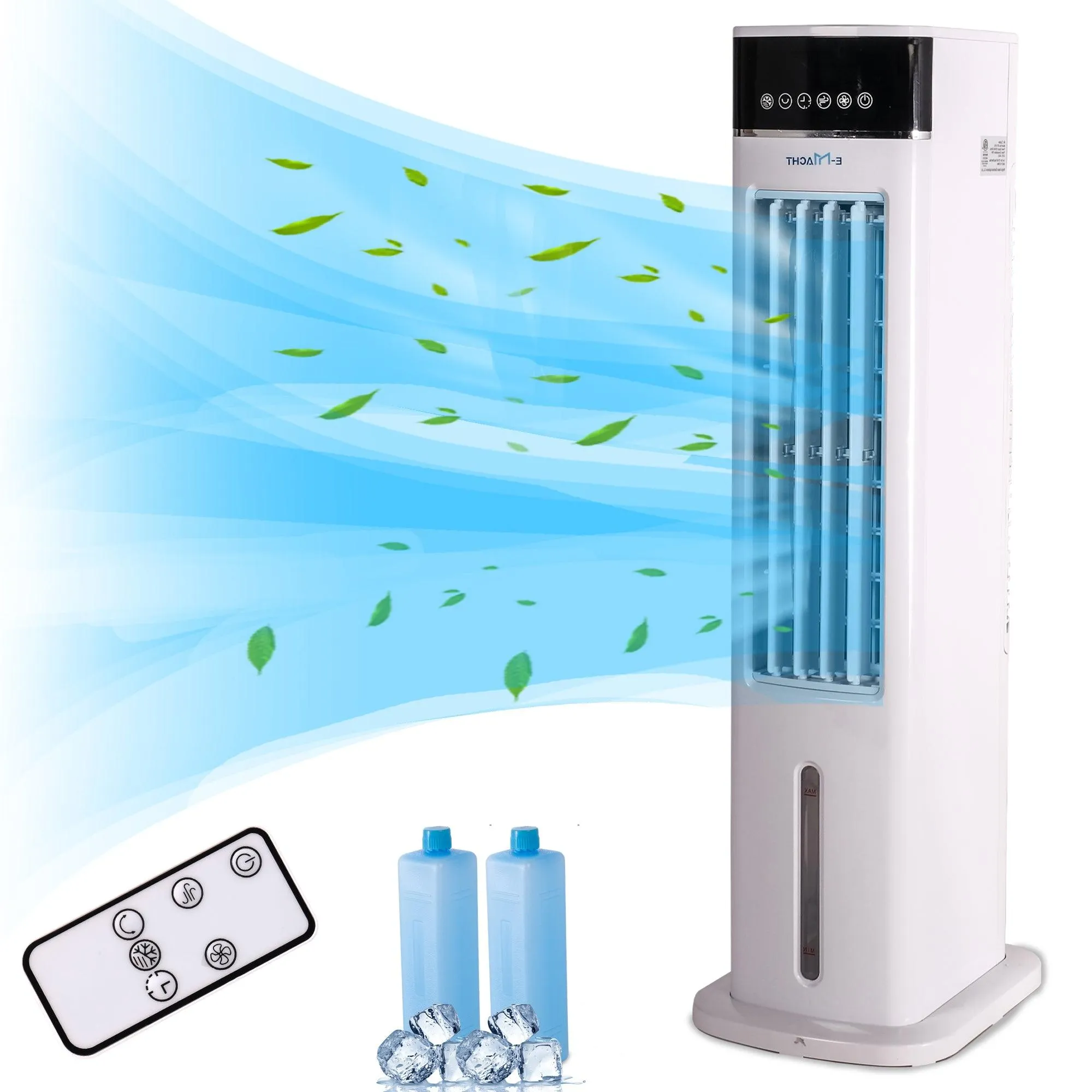 3-in-1 Portable Air Cooler, Cooling Tower Fan with 3 Speeds & 3 Modes, 3L Water Tank, 12H Timer Air Cooling Fan Remote Control for Bedroom, Office