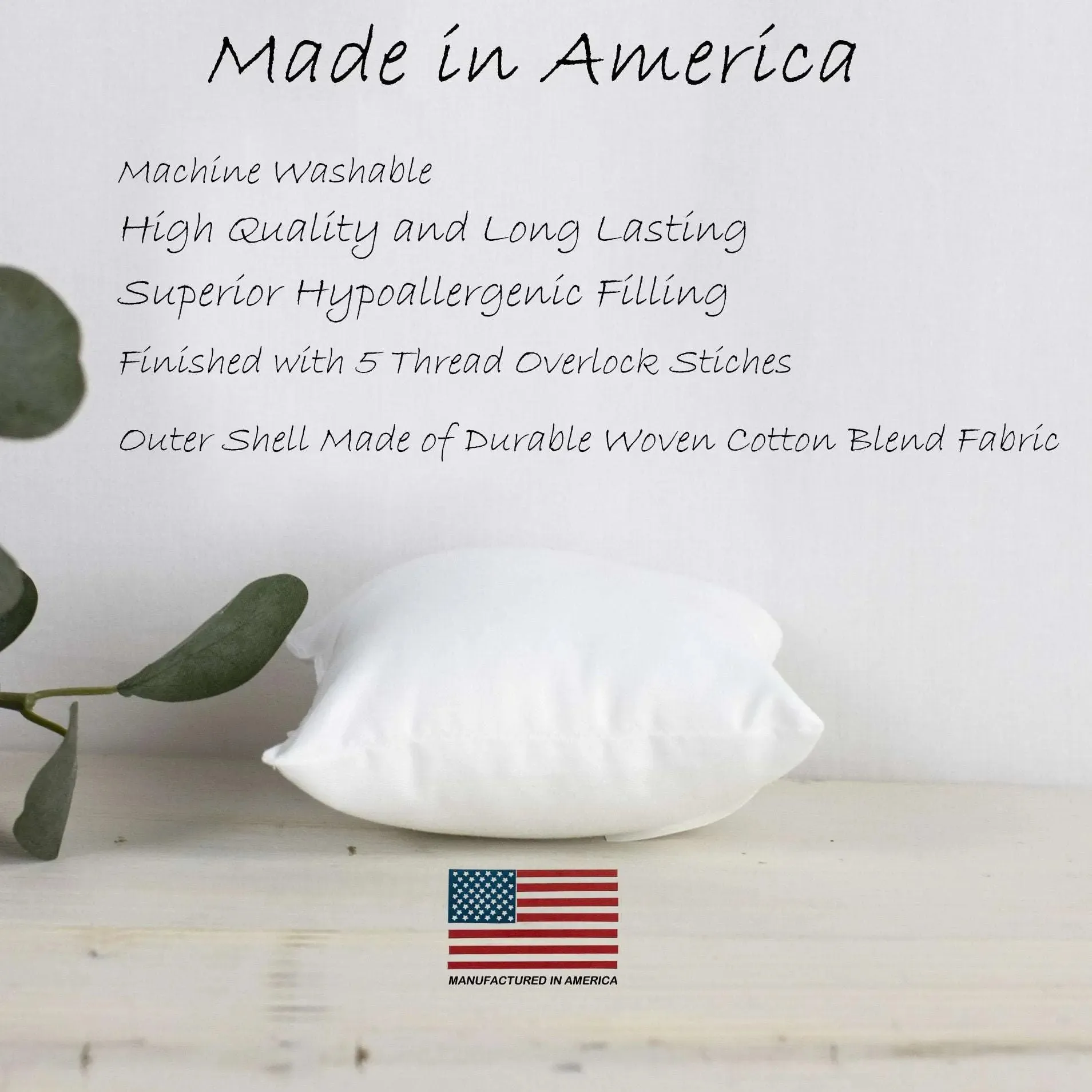 33x33 | Indoor Outdoor Hypoallergenic Polyester Pillow Insert | Quality Insert | Pillow Inners | Throw Pillow Insert | Square Pillow Inserts