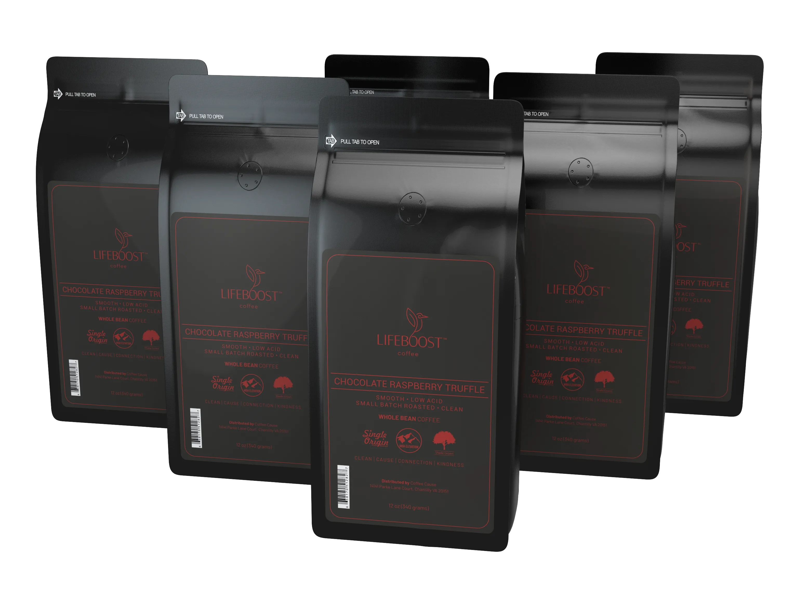 6x Single Origin Specialty, Chocolate Raspberry Truffle Coffee 12 oz Bag