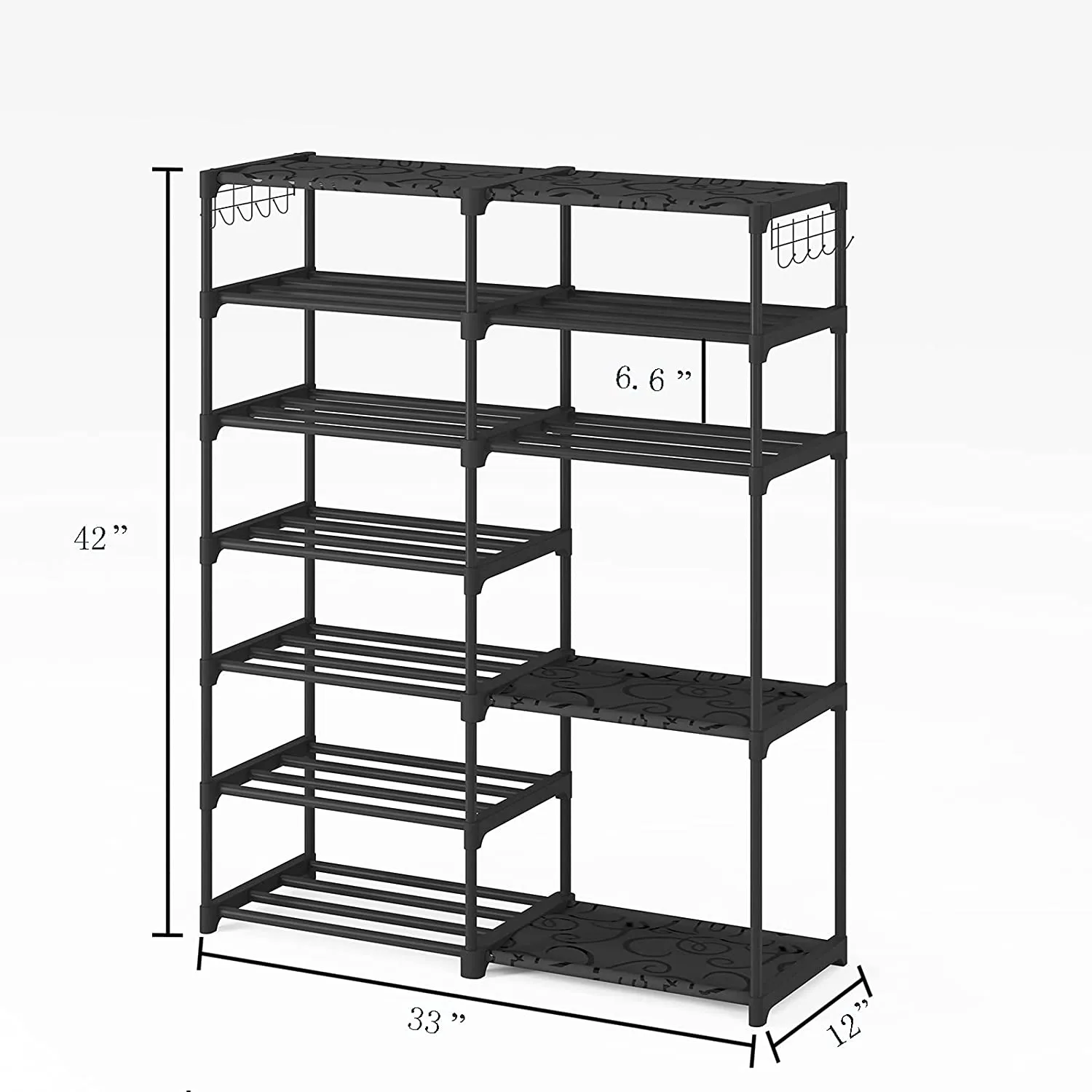 7 Tiers Shoe Rack Organizer,Sturdy Metal Shoe Rack Boots Organizer 24-30Pairs Double Row Shoe Storage Shoe Shelf Shoe Cabinet Tower for Closet by SHOWIN