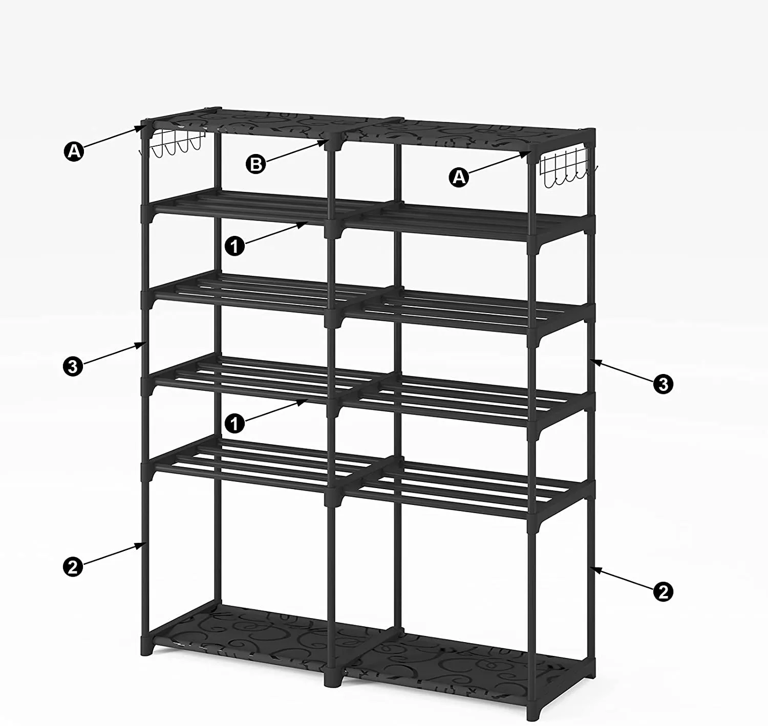 7 Tiers Shoe Rack Organizer,Sturdy Metal Shoe Rack Boots Organizer 24-30Pairs Double Row Shoe Storage Shoe Shelf Shoe Cabinet Tower for Closet by SHOWIN