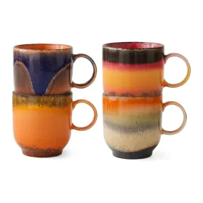 70s Ceramics Café Mugs in Brazil - Set of Four