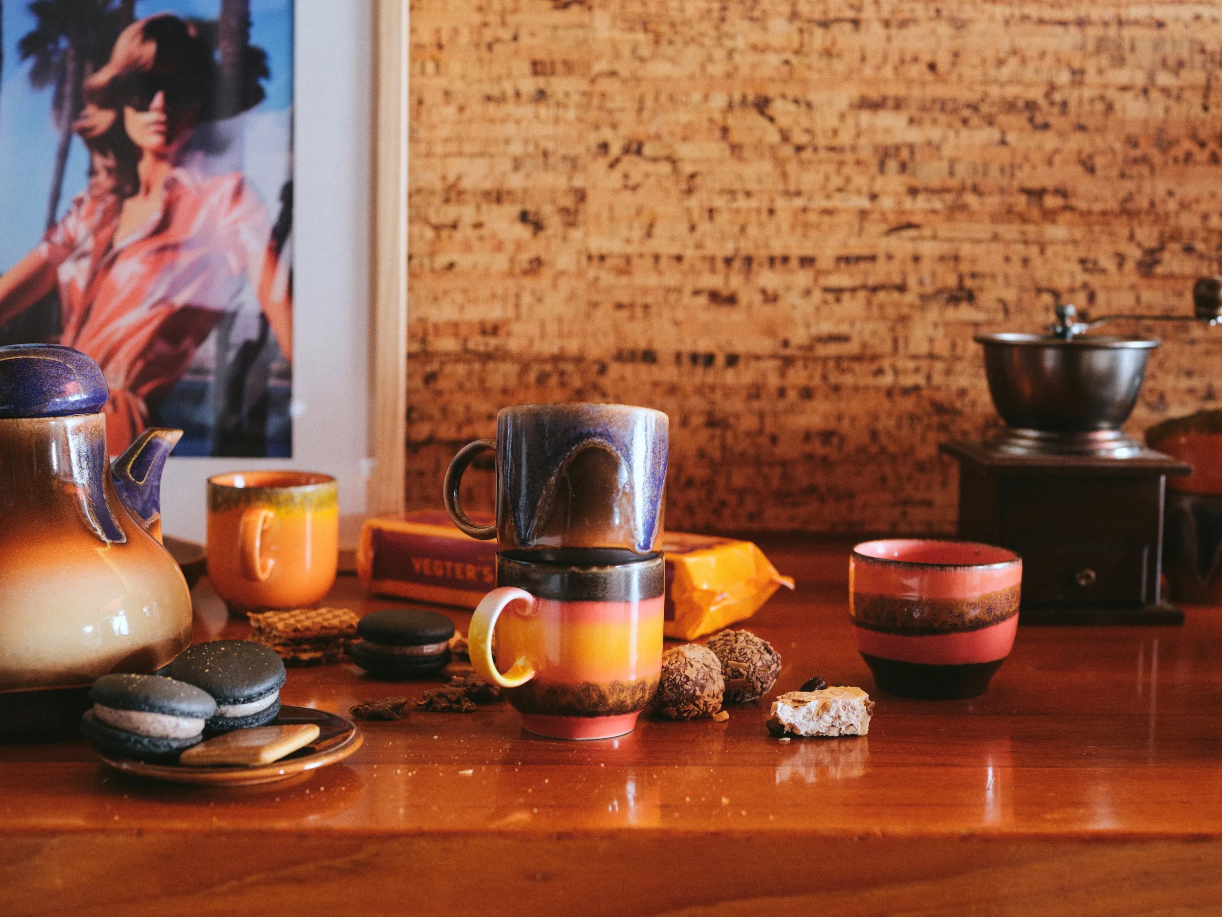 70s Ceramics Café Mugs in Brazil - Set of Four