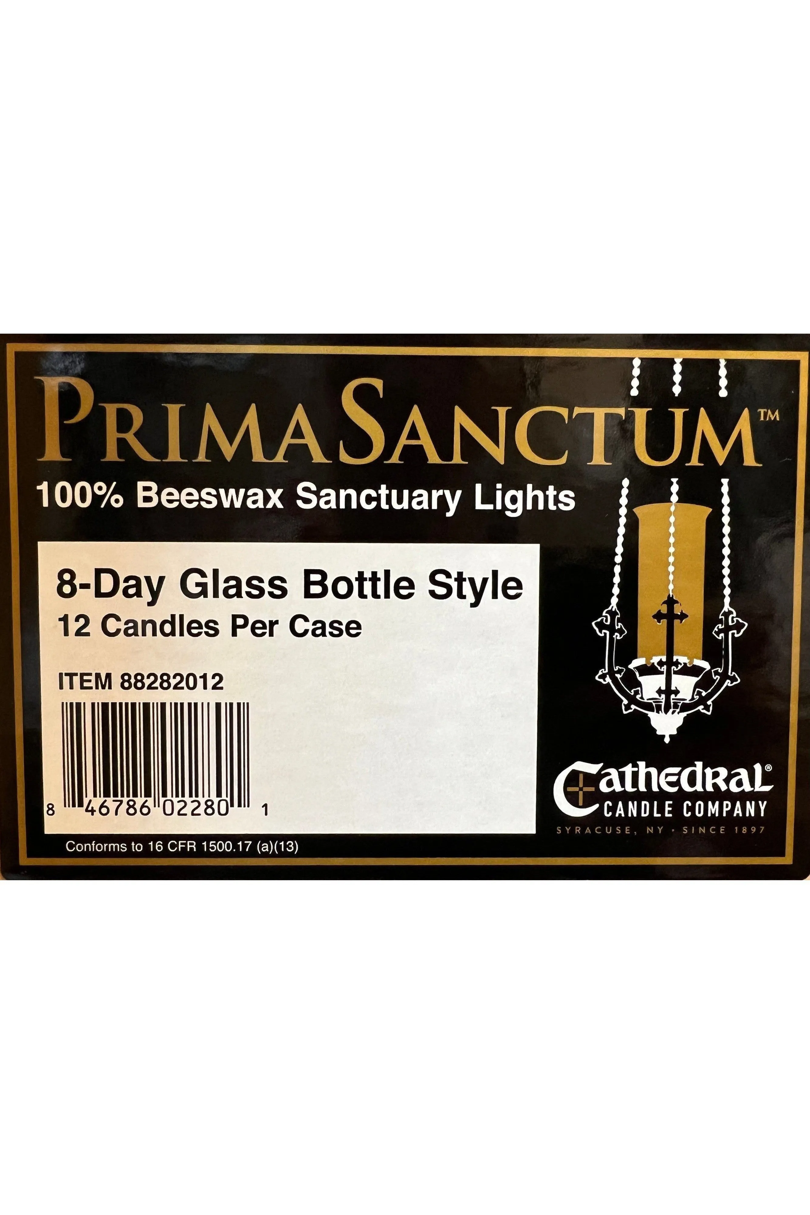 8-Day Glass  100% Beeswax Prima Sanctum - GG88282012