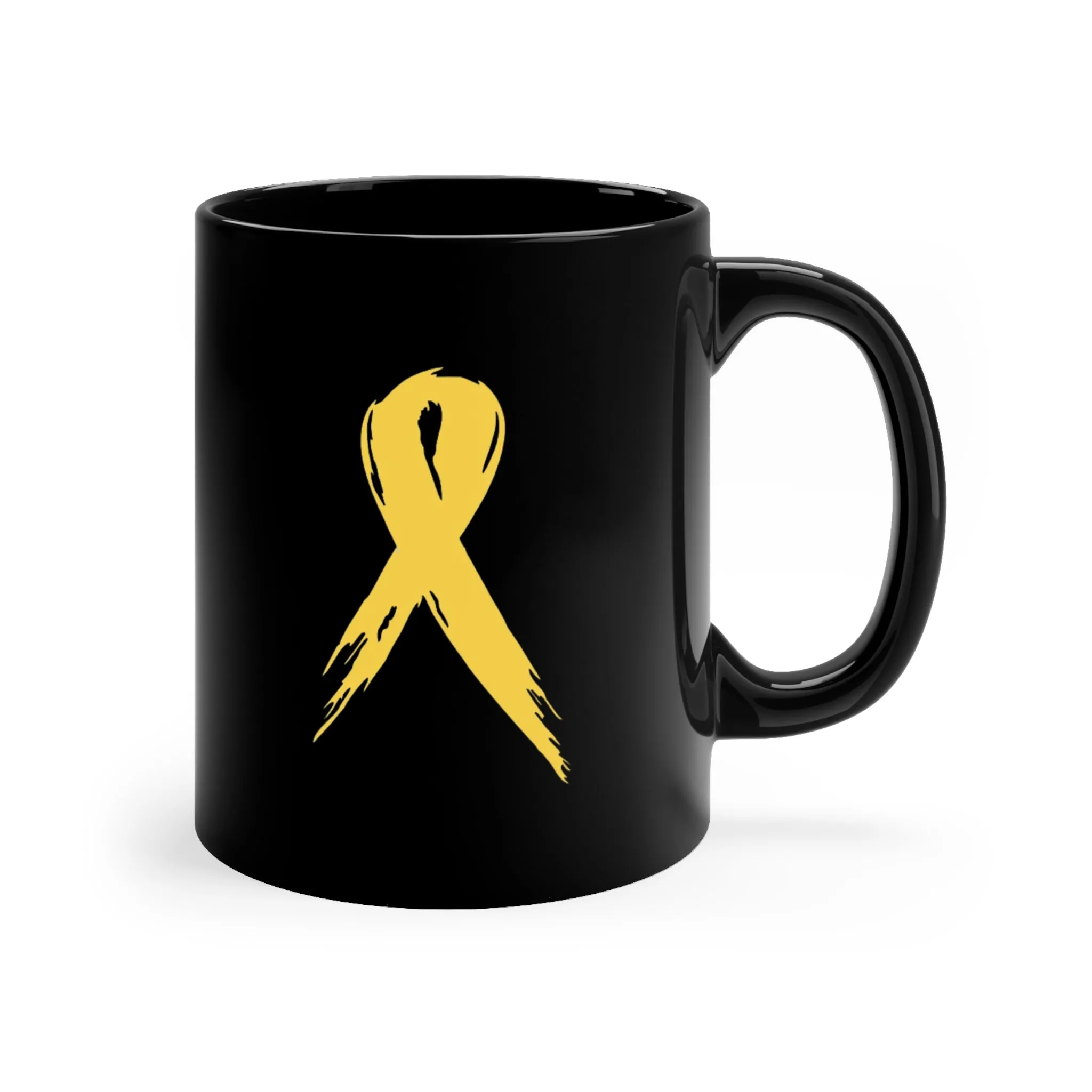 All Heart Gunner Black Coffee Mug - 11oz with Bold Gold Design