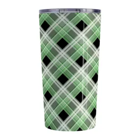 Alternative Black and Green Plaid Tumbler Cup