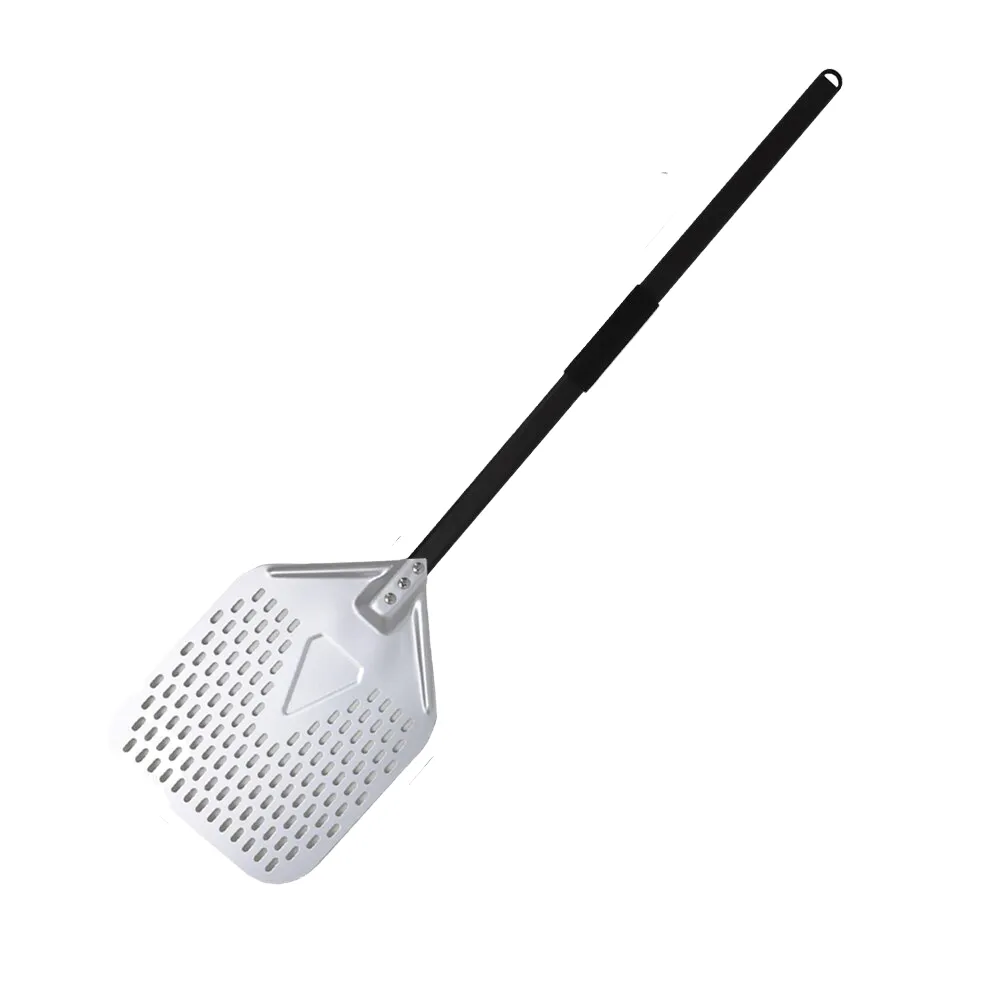 Anygleam Pizza Shovel 28cm X 108.5cm Silver for Perforated Peel with Metal Handle Oven Turning Baking Accessory