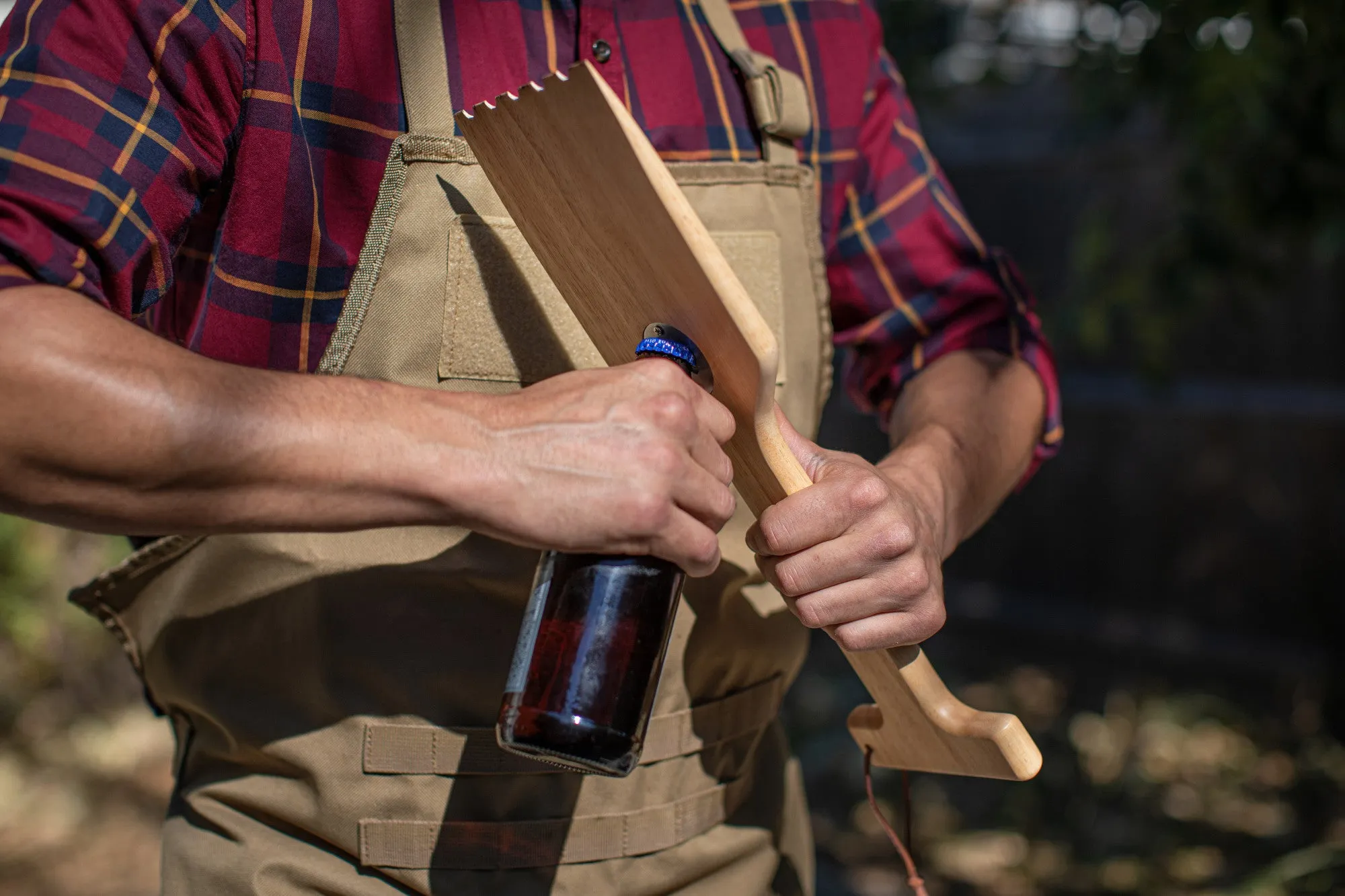 App State Mountaineers - Hardwood BBQ Grill Scraper with Bottle Opener