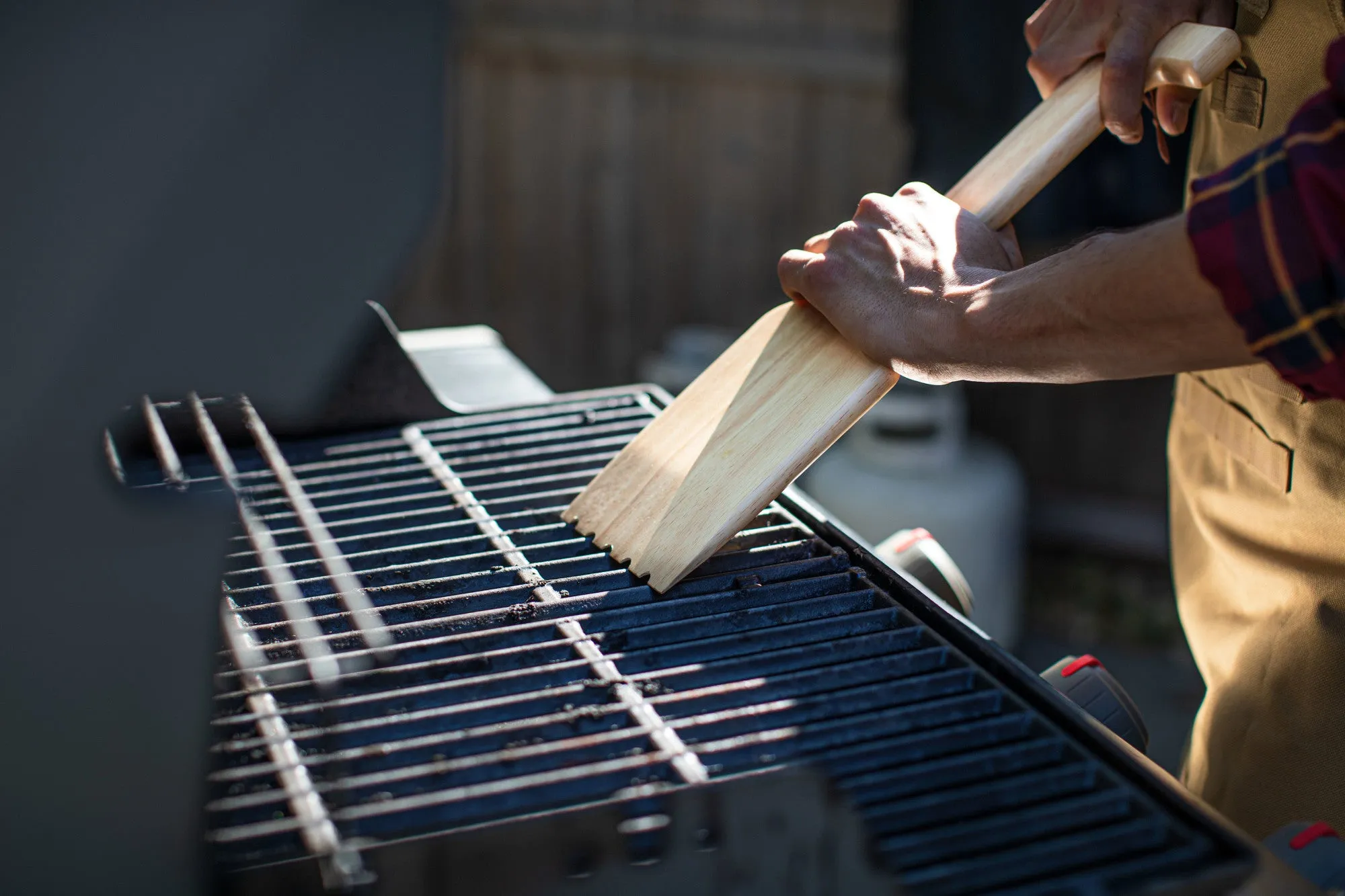 App State Mountaineers - Hardwood BBQ Grill Scraper with Bottle Opener