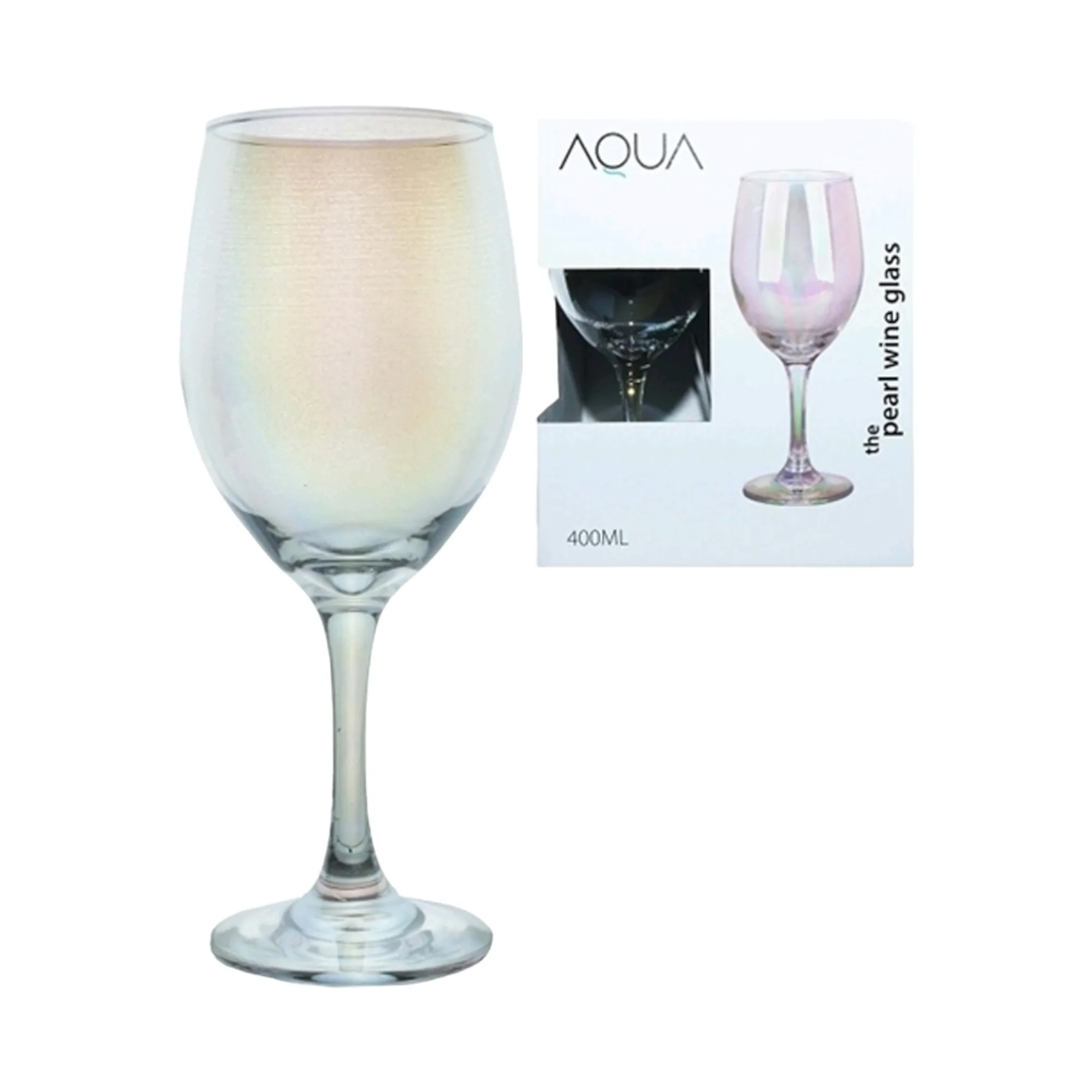 Aqua Glass Tumbler 400ml Pearl Wine 4pack