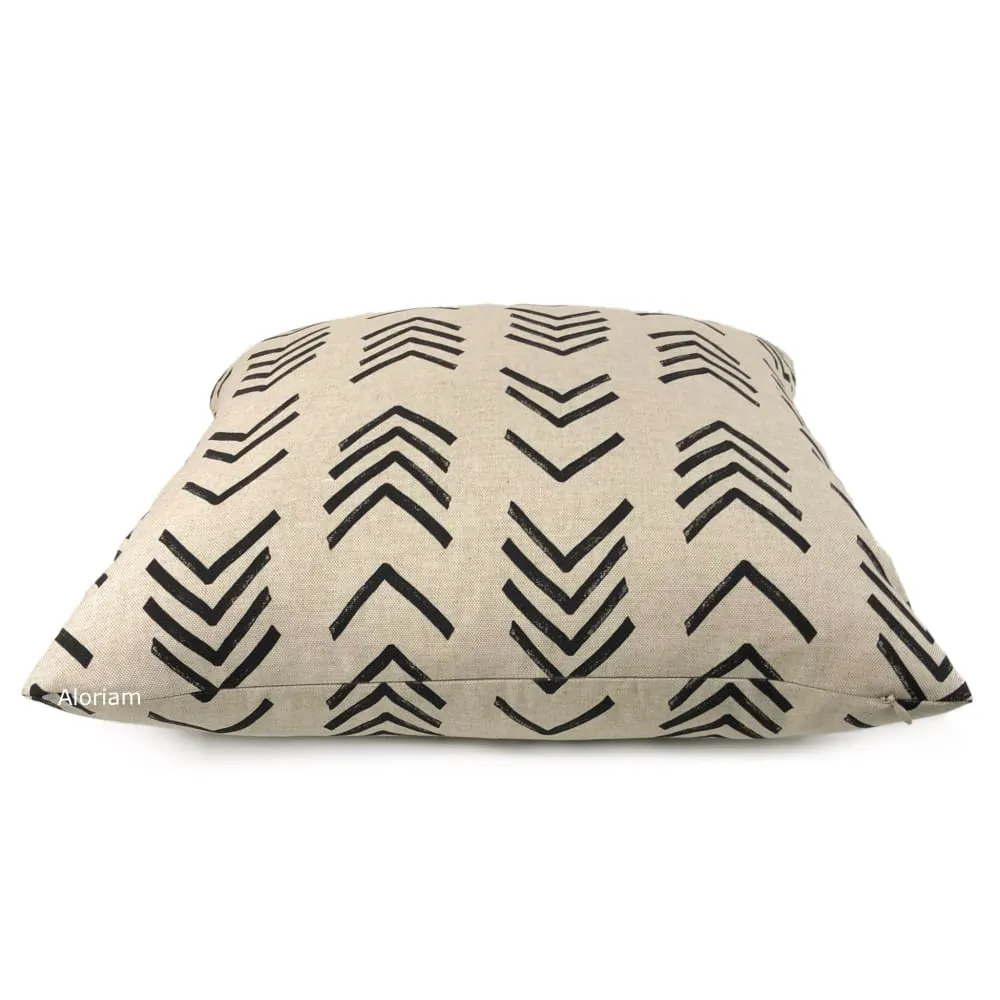 Aswan I Beige Black Tribal Arrow Print Pillow Cover