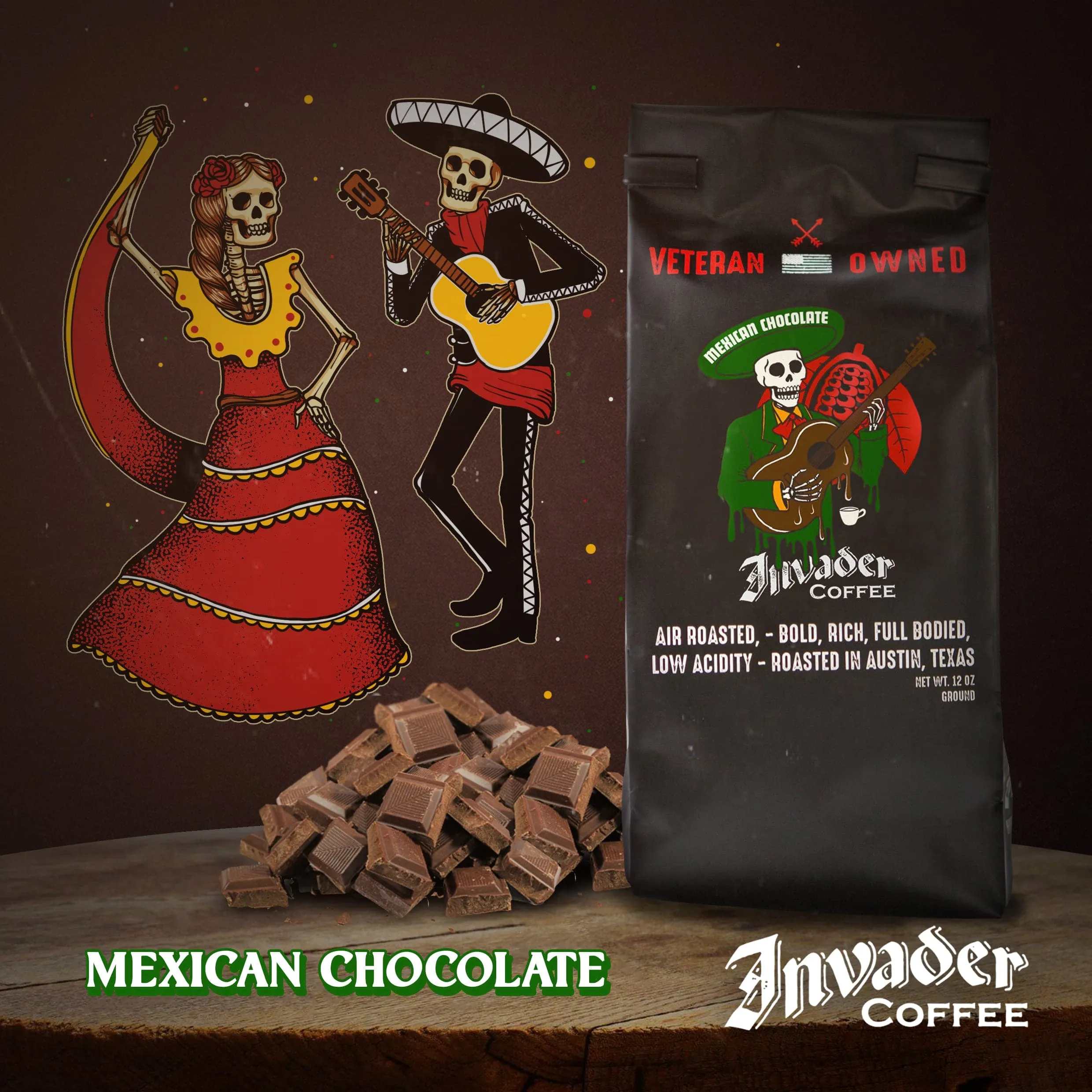 Authentic Mexican Chocolate Blend by Invader Coffee