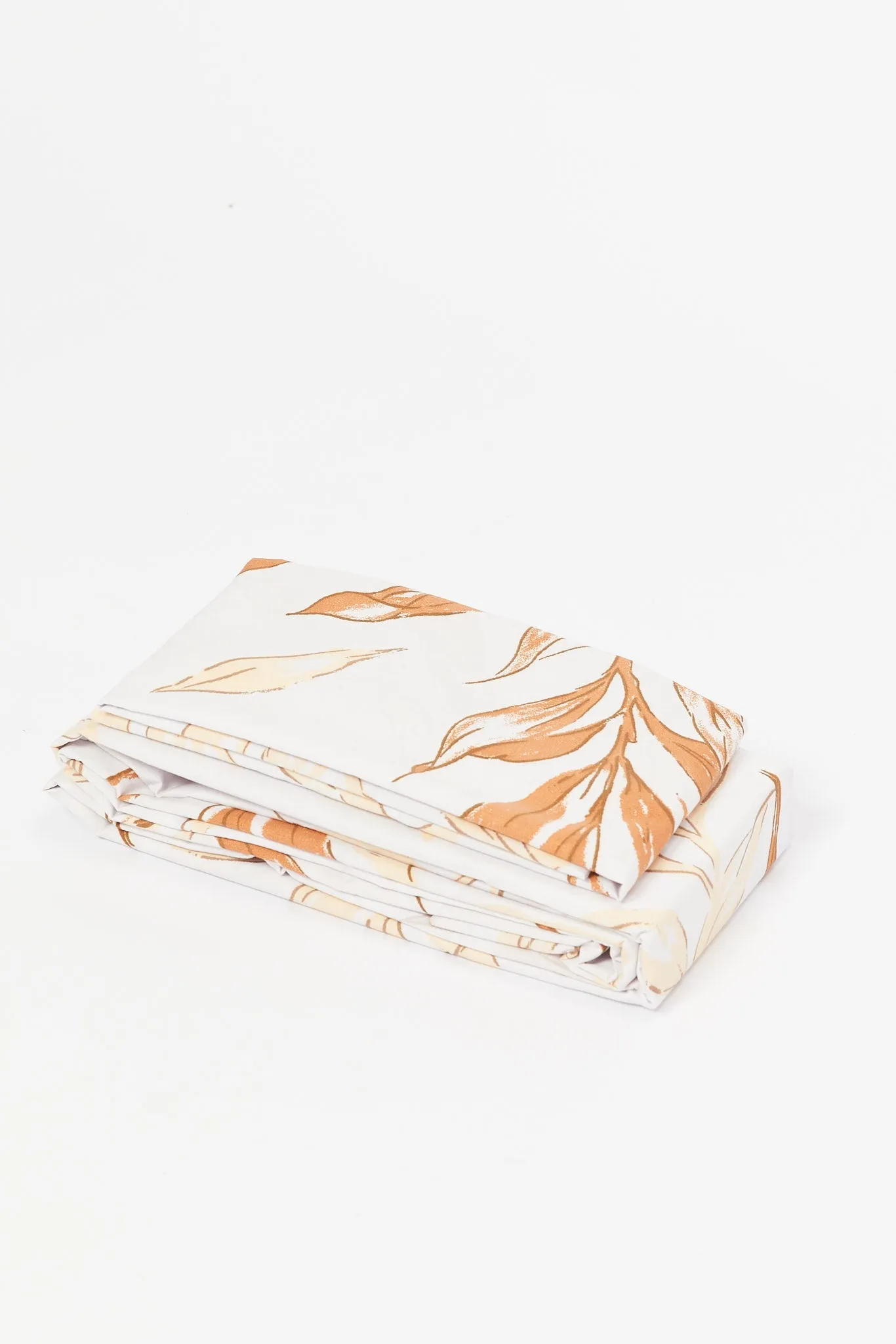 Beige Leaves Print 2-Piece Flat Sheet (Single Size)