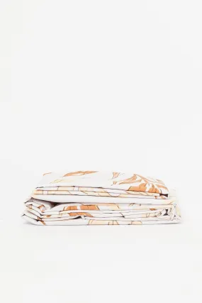 Beige Leaves Print 2-Piece Flat Sheet (Single Size)