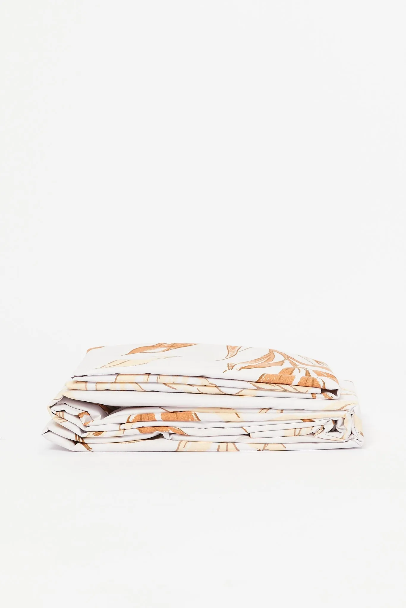 Beige Leaves Print 2-Piece Flat Sheet (Single Size)