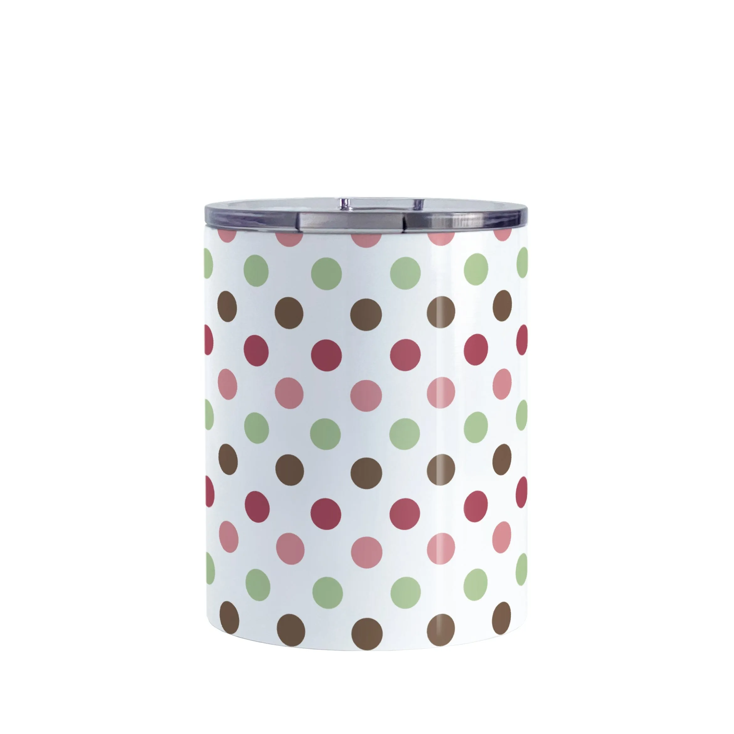 Berry Green Polka Dots Tumbler Cup