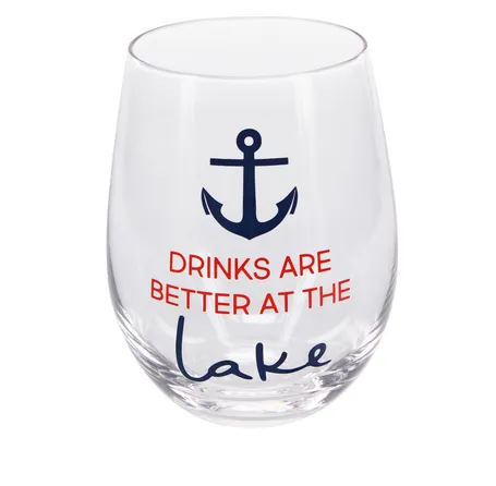 Better At The Lake Wine Glass