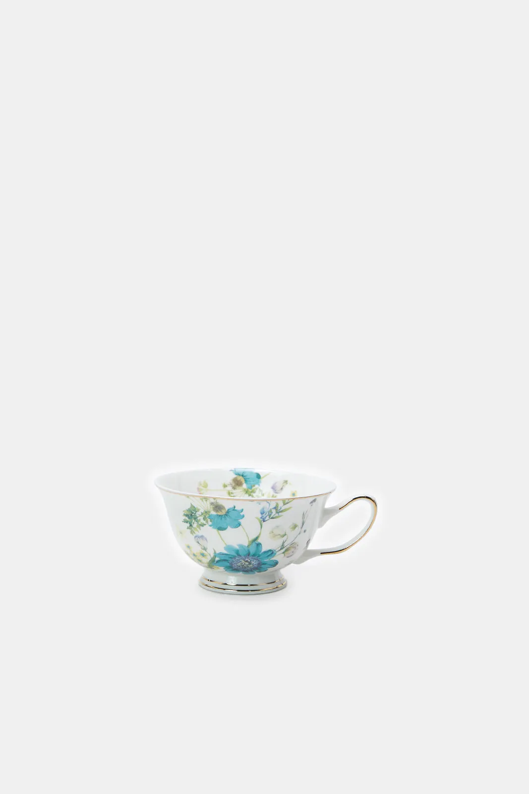 Blue And White Cup And Saucer Set (4 Piece)