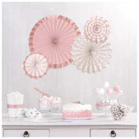 Blush Wedding - Paper Fans 4/pkg