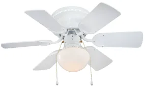 Boston Harbor CF-78108 Ceiling Fan, 6-Blade, White Housing, 30 in Sweep, MDF Blade, 3-Speed :EA: QUANTITY: 1