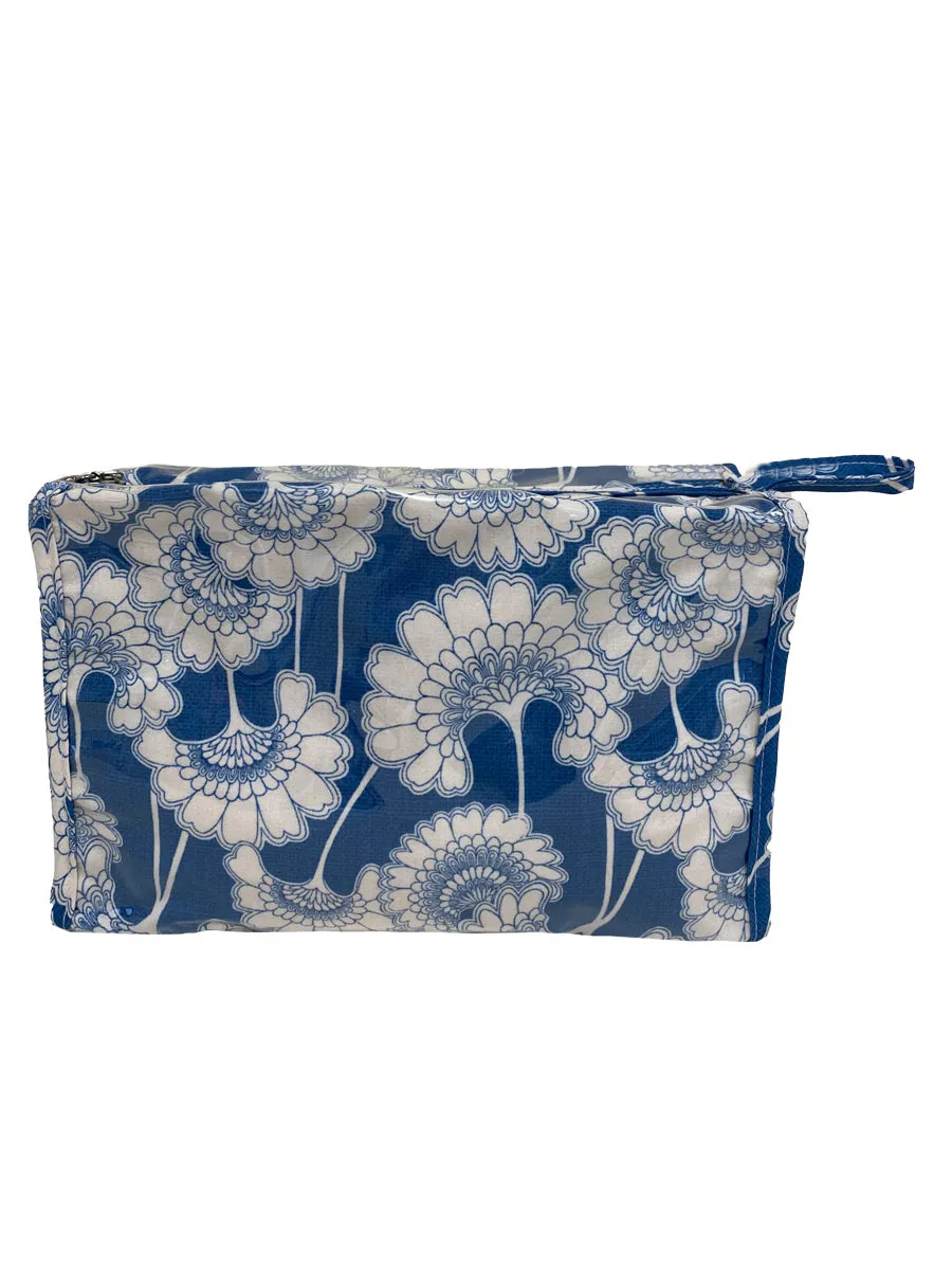 Box Cosmetic Bag, Blue Fans