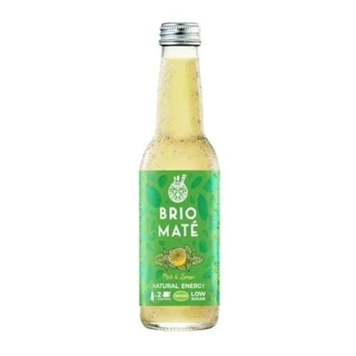 Brio Mate Organic Energy Mint & Lemon Glass Bottle 330Ml