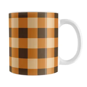 Brown and Orange Fall Buffalo Plaid Mug