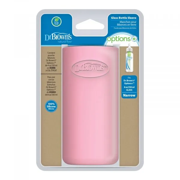 [Bundle of 2] Dr Brown's 8 oz/250 ml Narrow Glass Bottle Sleeve - Pink