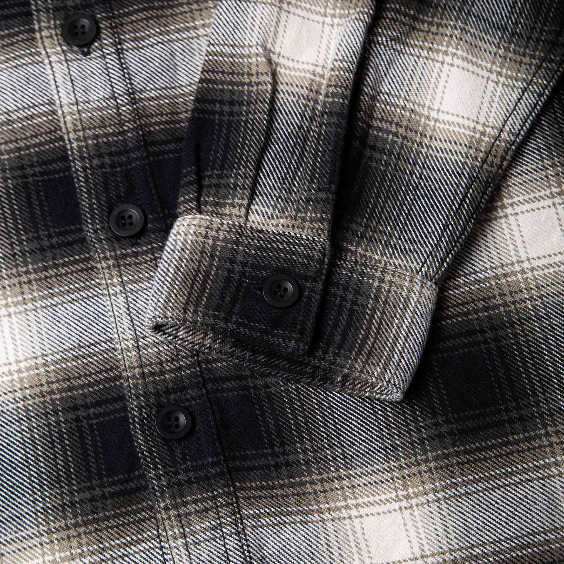 BWS-04 SCOUT OVERSHIRT 9.5 oz. grey ombre check flannel