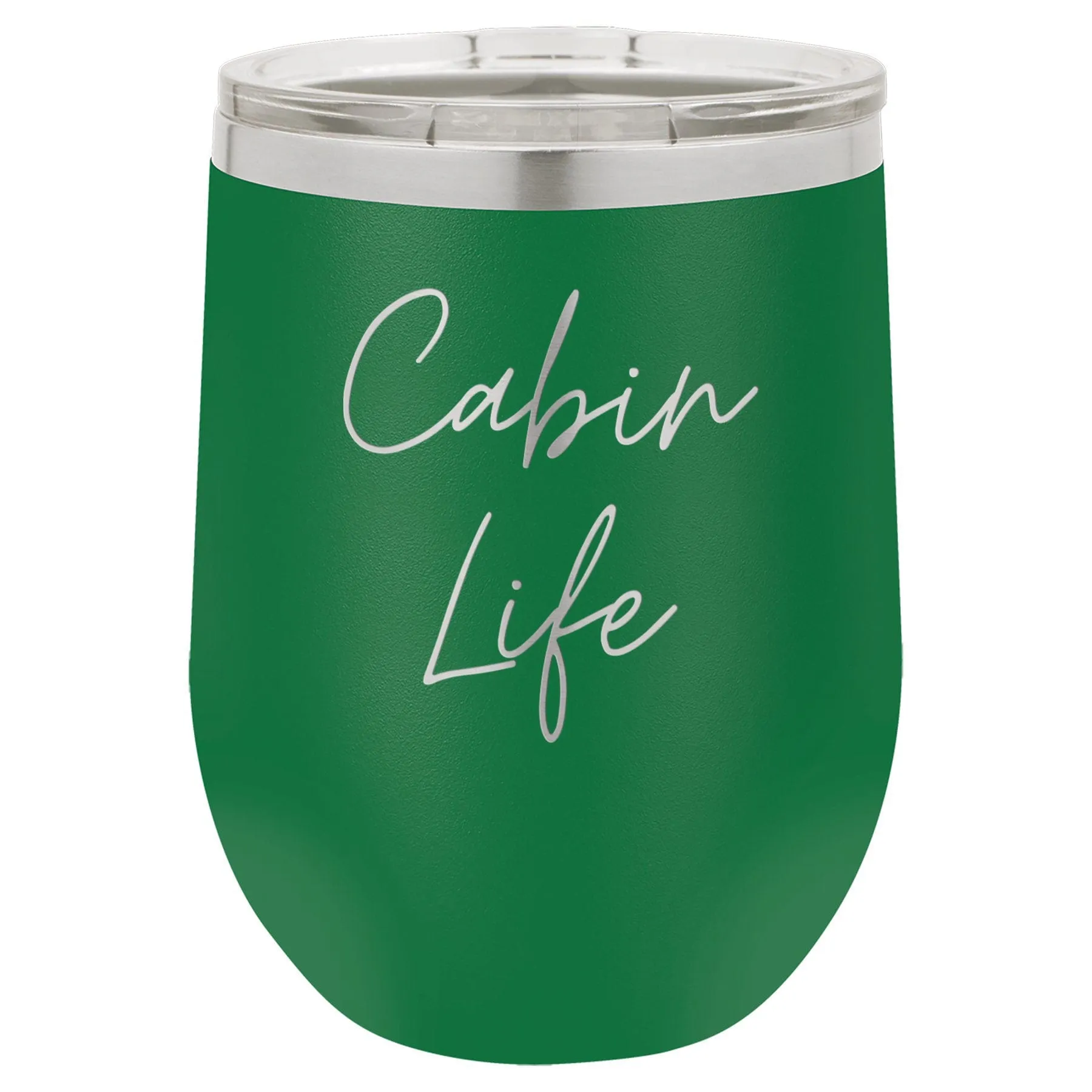 Cabin Life Two 12 oz Wine Tumbler - Powder Coated