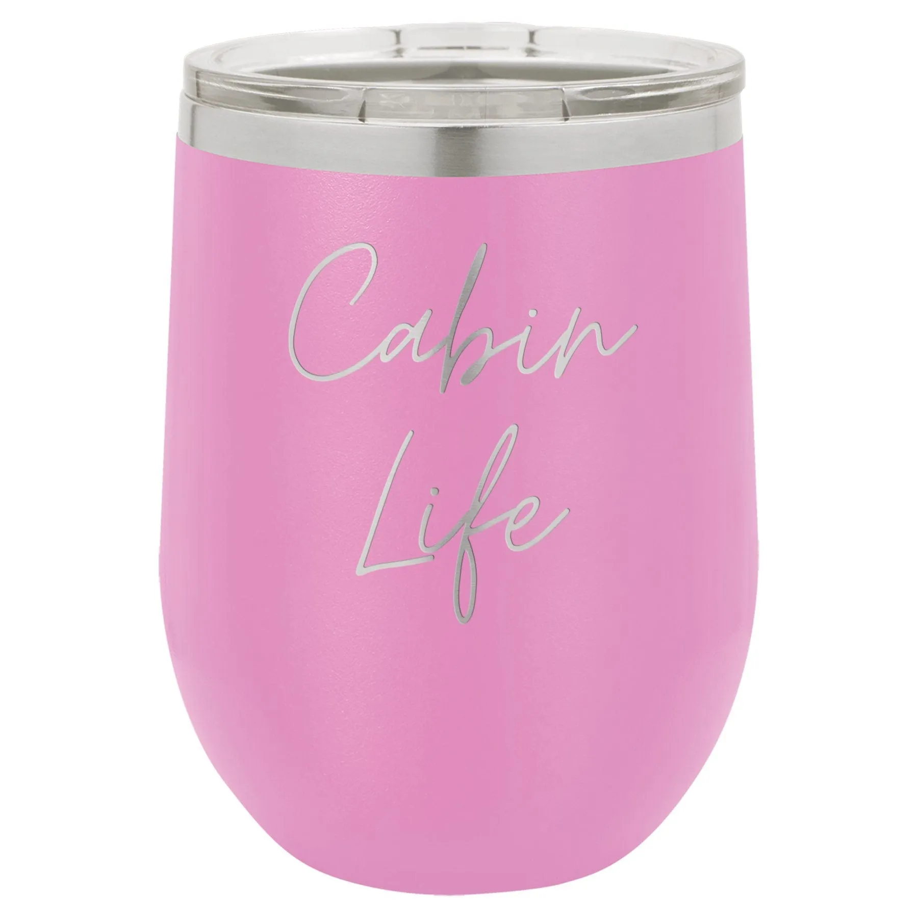 Cabin Life Two 12 oz Wine Tumbler - Powder Coated