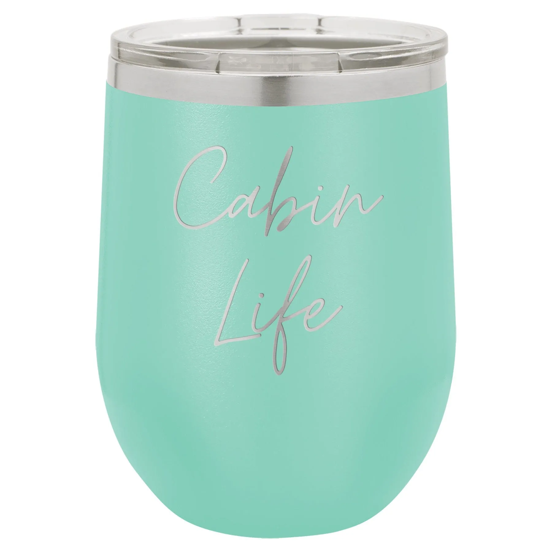 Cabin Life Two 12 oz Wine Tumbler - Powder Coated