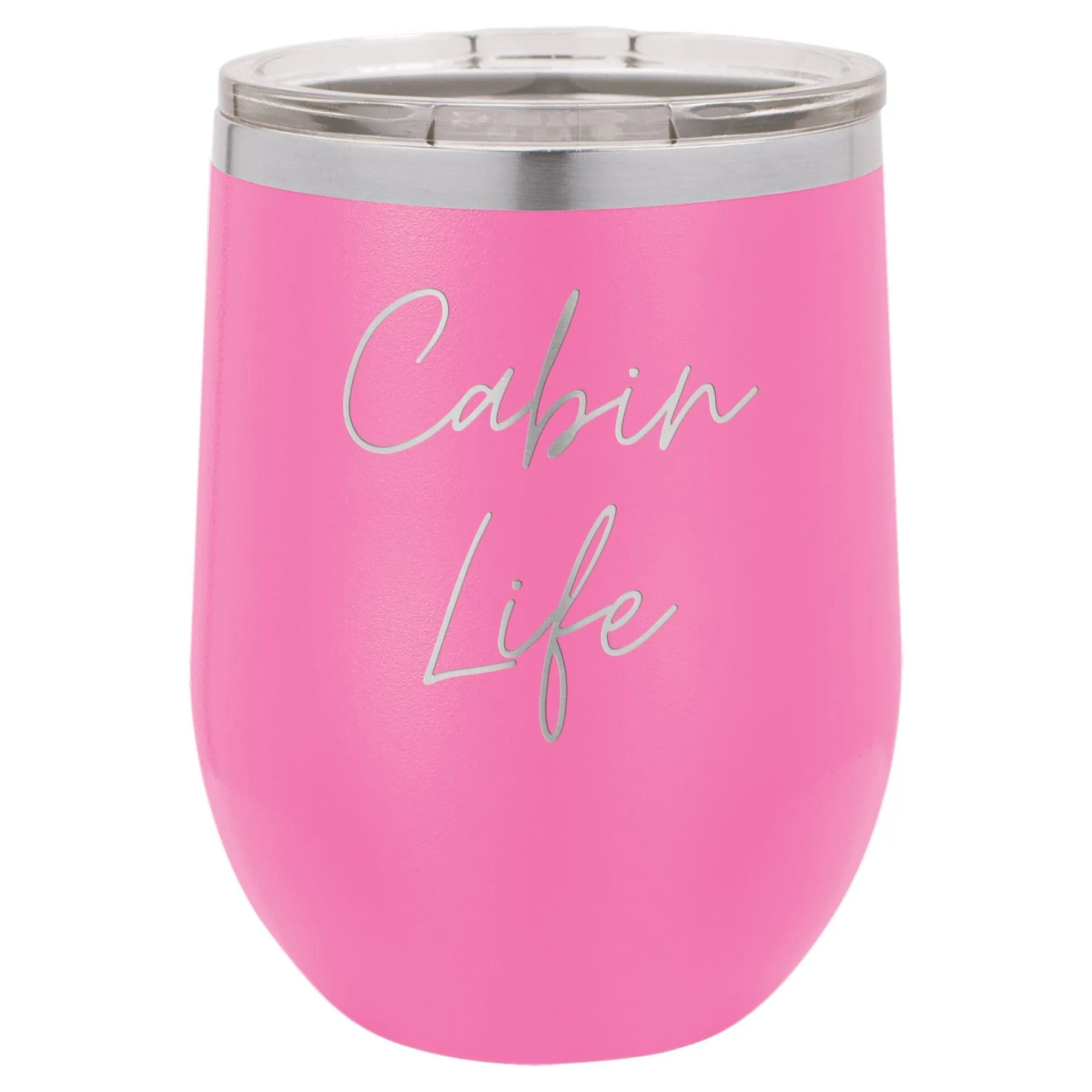 Cabin Life Two 12 oz Wine Tumbler - Powder Coated