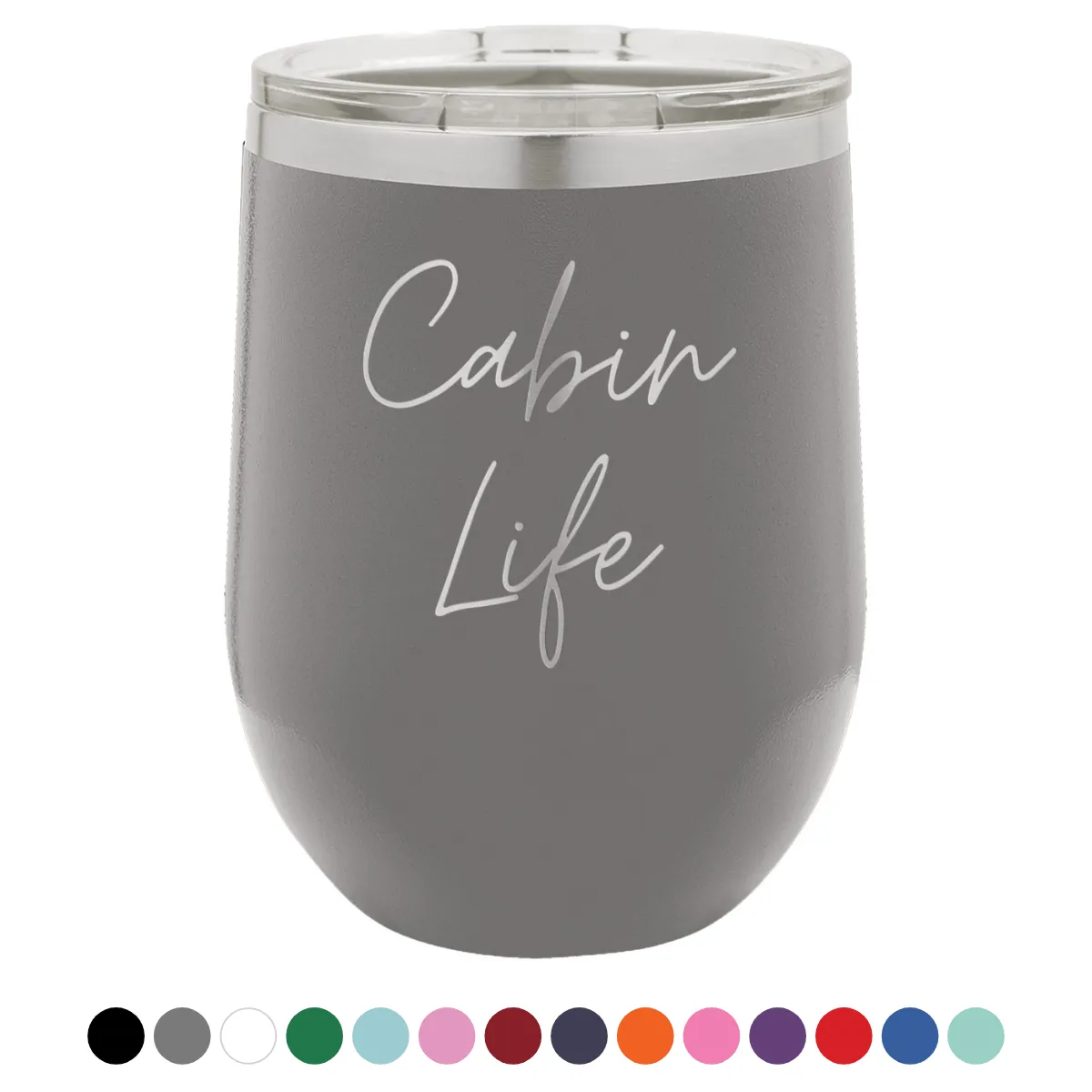 Cabin Life Two 12 oz Wine Tumbler - Powder Coated