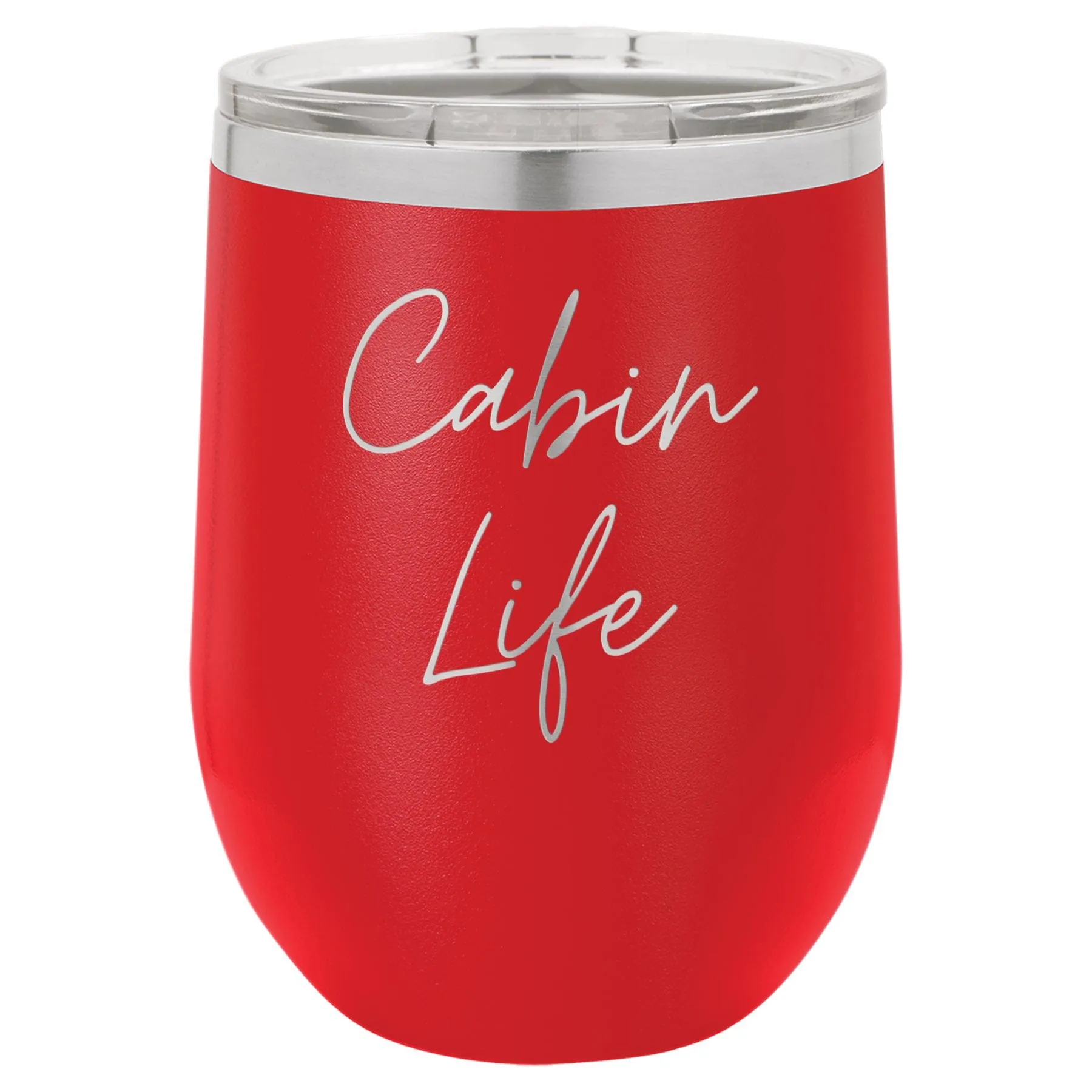 Cabin Life Two 12 oz Wine Tumbler - Powder Coated