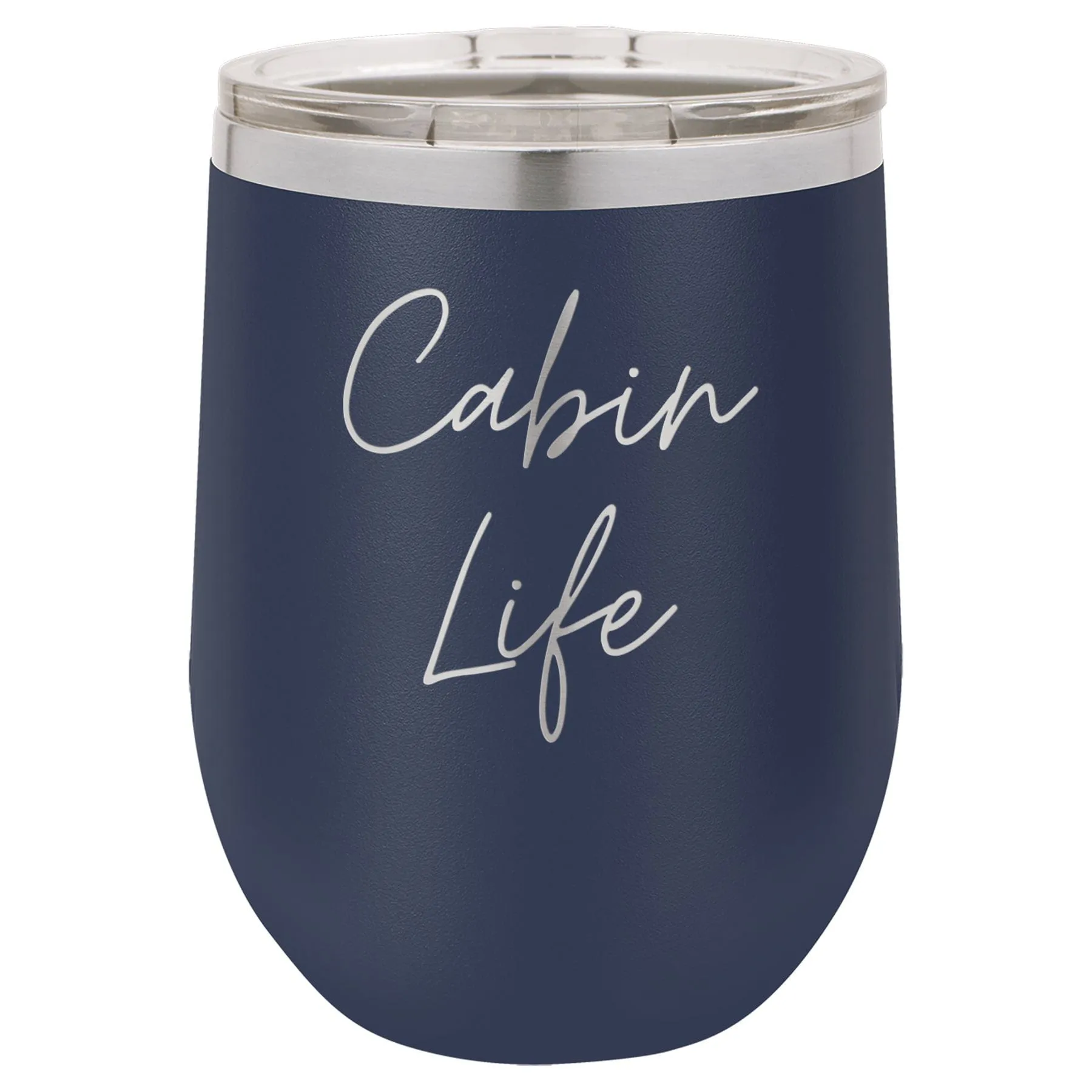 Cabin Life Two 12 oz Wine Tumbler - Powder Coated