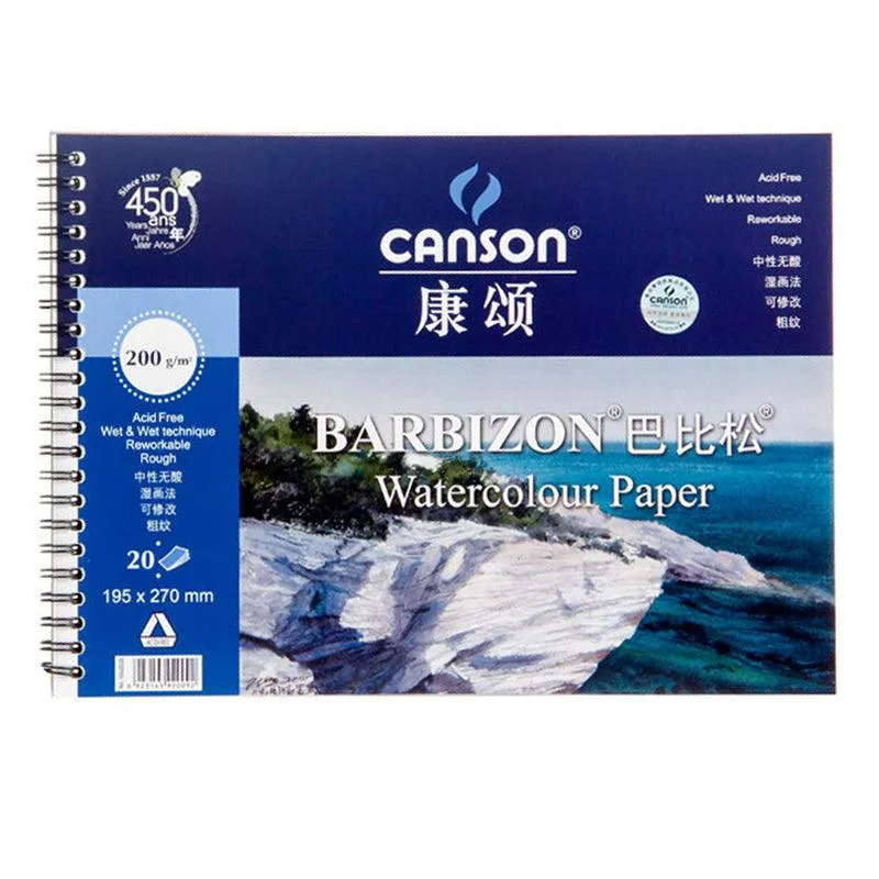 Canson Barbizon Watercolor Book , 20 Sheets -7.7"x 10.6" (195 x 270 mm)  - 200 gsm