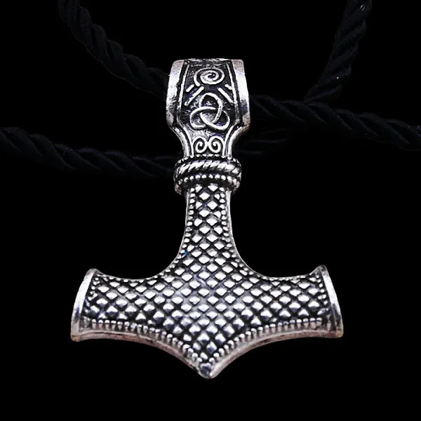 Classy Men Thor's Hammer Pendant Leather Necklace