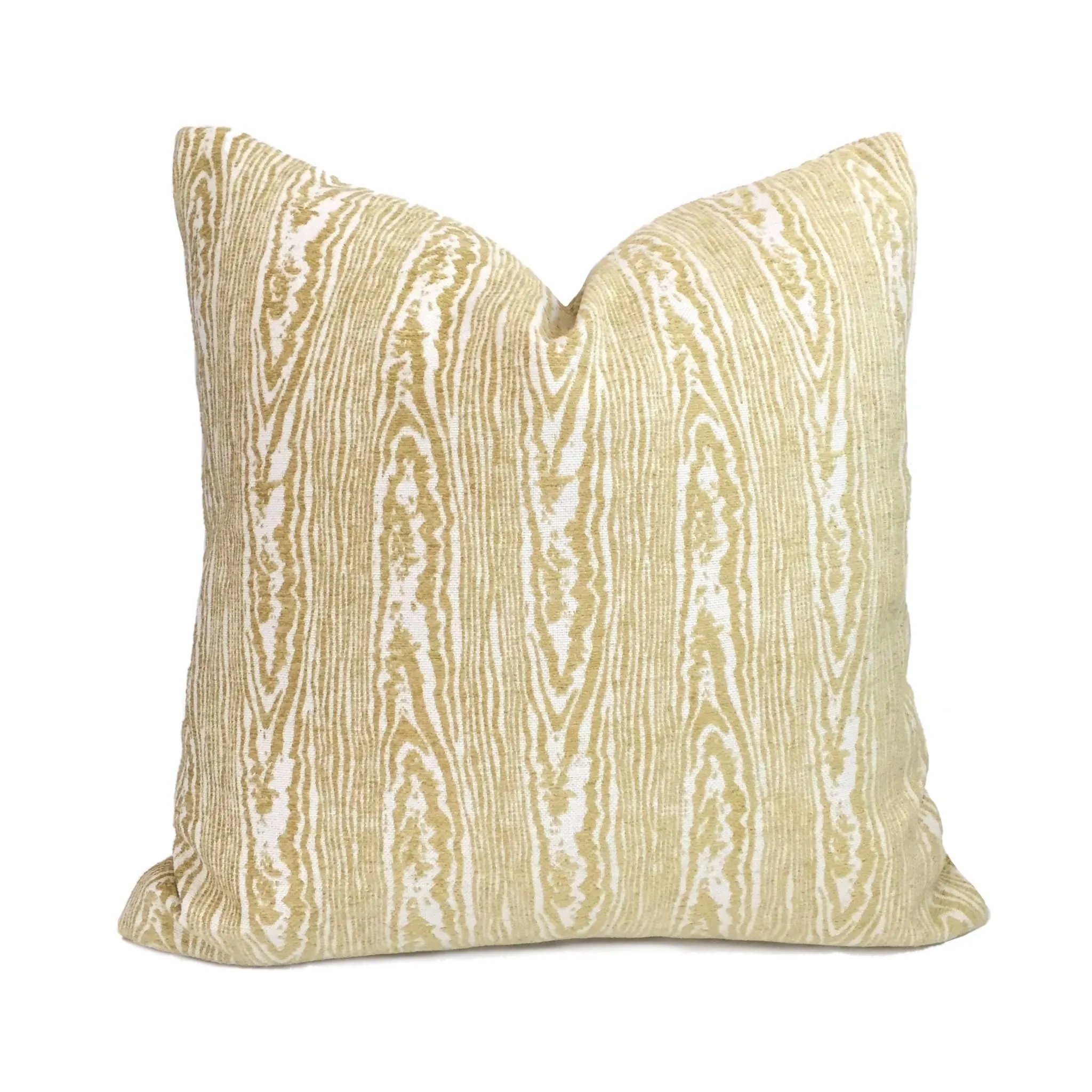 (CLEARANCE) Suburban Home Citron Yellow Faux Bois Woodgrain Pattern Pillow Cover