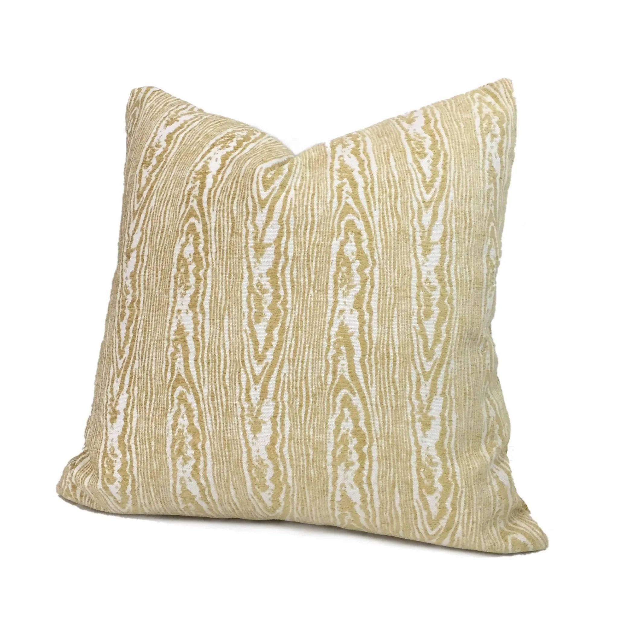 (CLEARANCE) Suburban Home Citron Yellow Faux Bois Woodgrain Pattern Pillow Cover