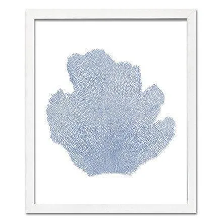 Coastal Sea Fan Framed Nautical Beach Wall Art - 15 x 18 - Available in 18 Colors