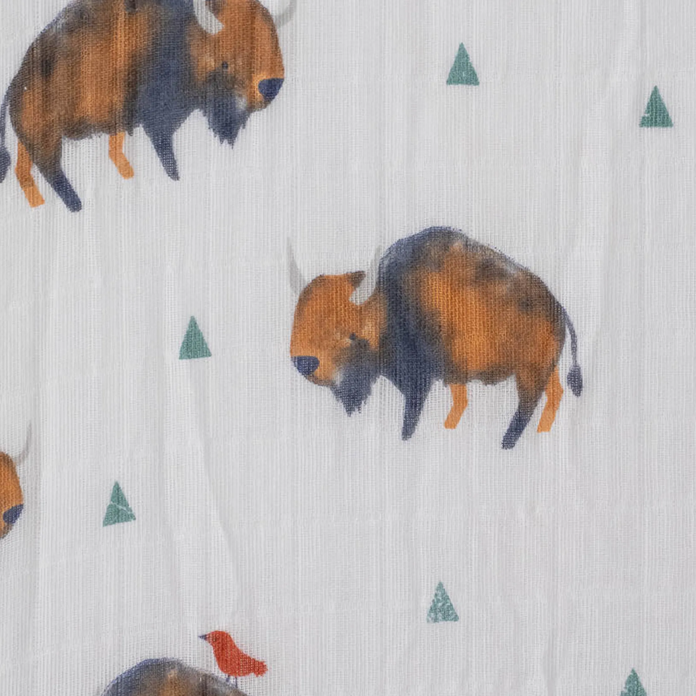 Cotton Muslin Crib Sheet - Bison