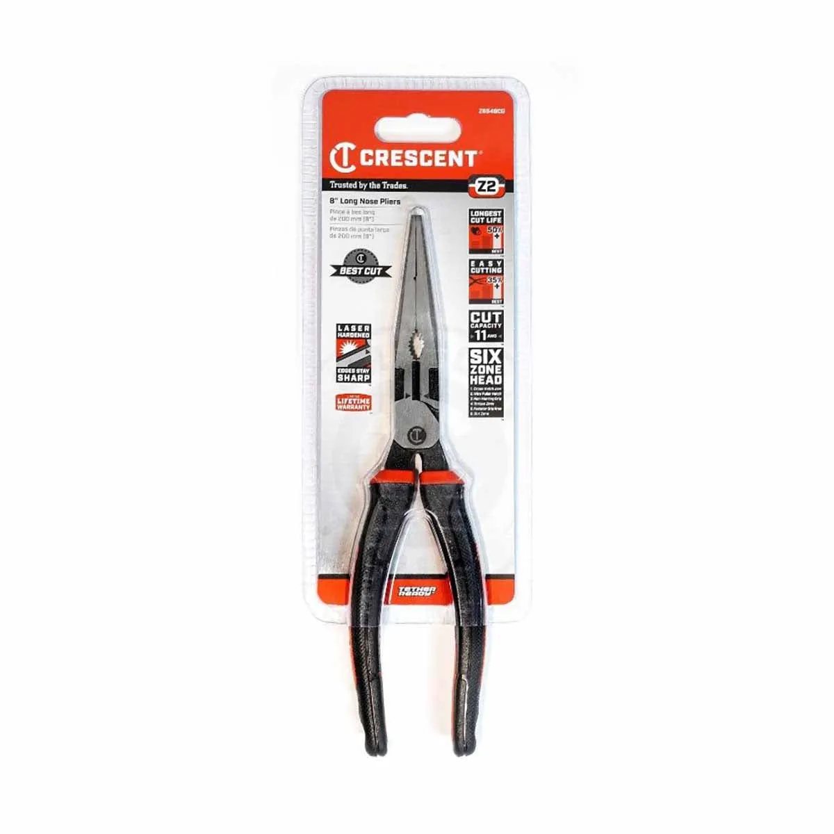 Crescent Z6548CG 8" Z2 Dual Material Long Nose Pliers